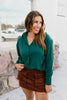 Classic Kathryn Button Up Top in Forest Green - Reg & Curvy - Macoma Boutique120 Long Sleeve