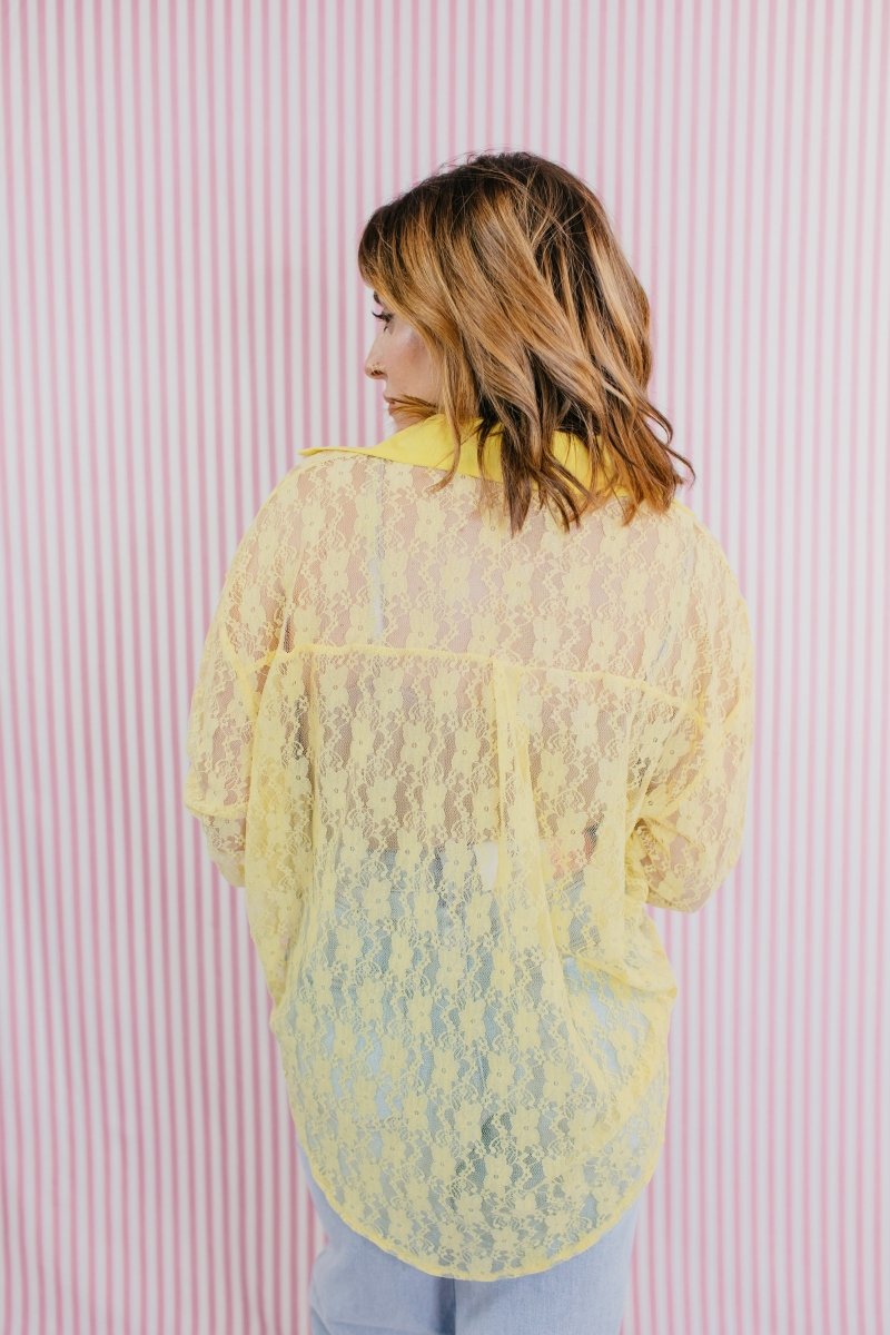Classic Kathryn Button Up Top In Yellow - Reg & Curvy - Macoma Boutique120 Long Sleeve