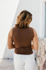 Clean Cut Mock Neck Tank In Coffee - Reg & Curvy - Macoma Boutique110 Tanks