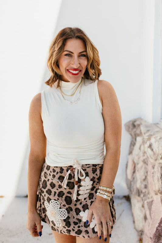 Clean Cut Mock Neck Tank In Ivory - Reg & Curvy - Macoma Boutique110 Tanks