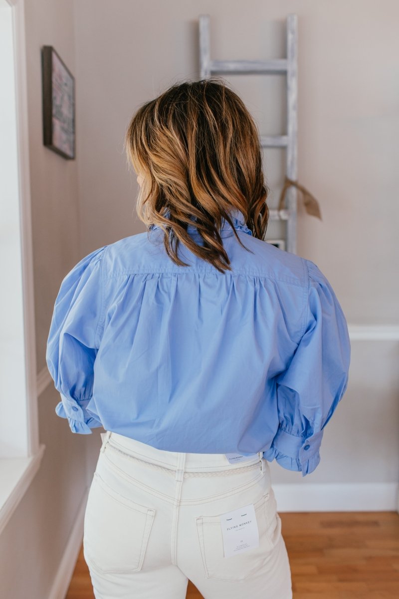 Clean Girl Classic Top In Blue - Macoma Boutique100 Short Sleeve