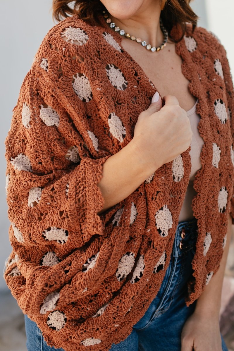 Close Knit Cardigan In Brick - Macoma Boutique220 Cardigans/Kimonos