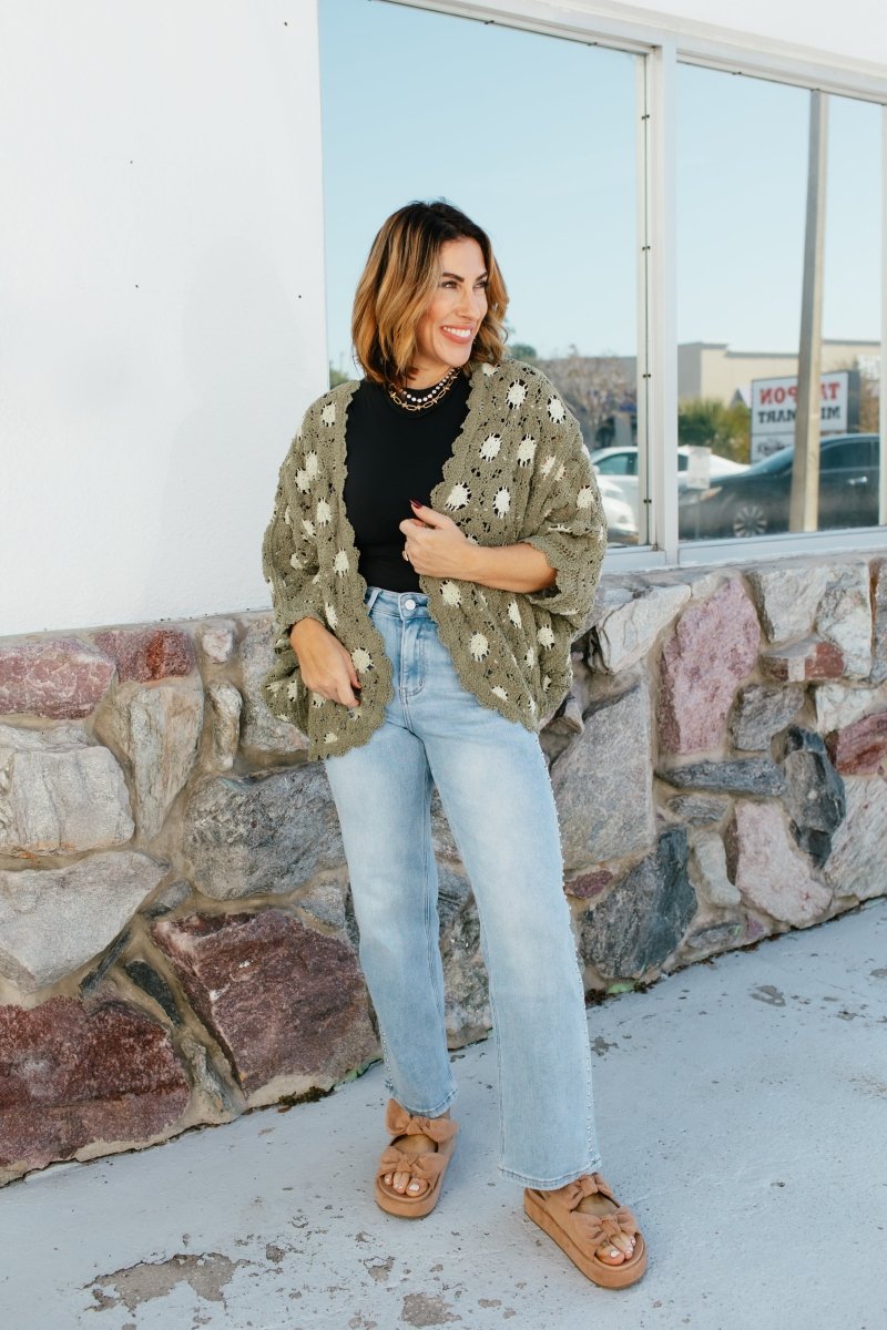 Close Knit Cardigan In Olive - Macoma Boutique220 Cardigans/Kimonos