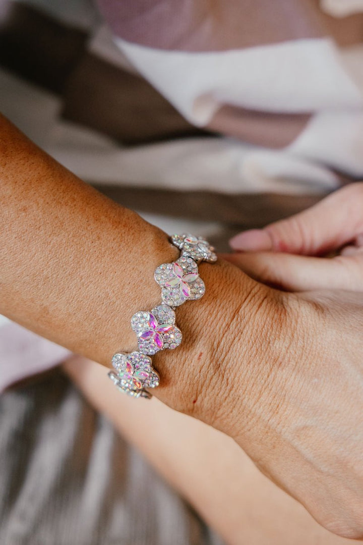 Cloud Nine Bracelet in Rhodium With AB Crystals stretch - Macoma Boutique310 Accessories/Jewelry
