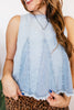 Cloud Wash Denim Top - FINAL SALE - Macoma Boutique110 Tanks