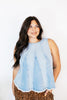 Cloud Wash Denim Top - FINAL SALE - Macoma Boutique110 Tanks