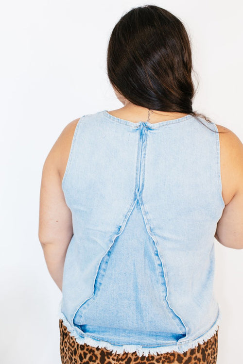 Cloud Wash Denim Top - FINAL SALE - Macoma Boutique110 Tanks