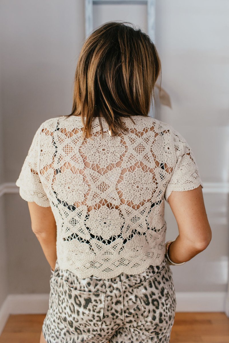 Coastal Crochet Top - Macoma Boutique100 Short Sleeve