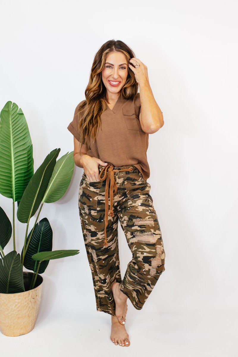 Cocoa Casual Top - Reg & Curvy - FINAL SALE - Macoma Boutique100 Short Sleeve