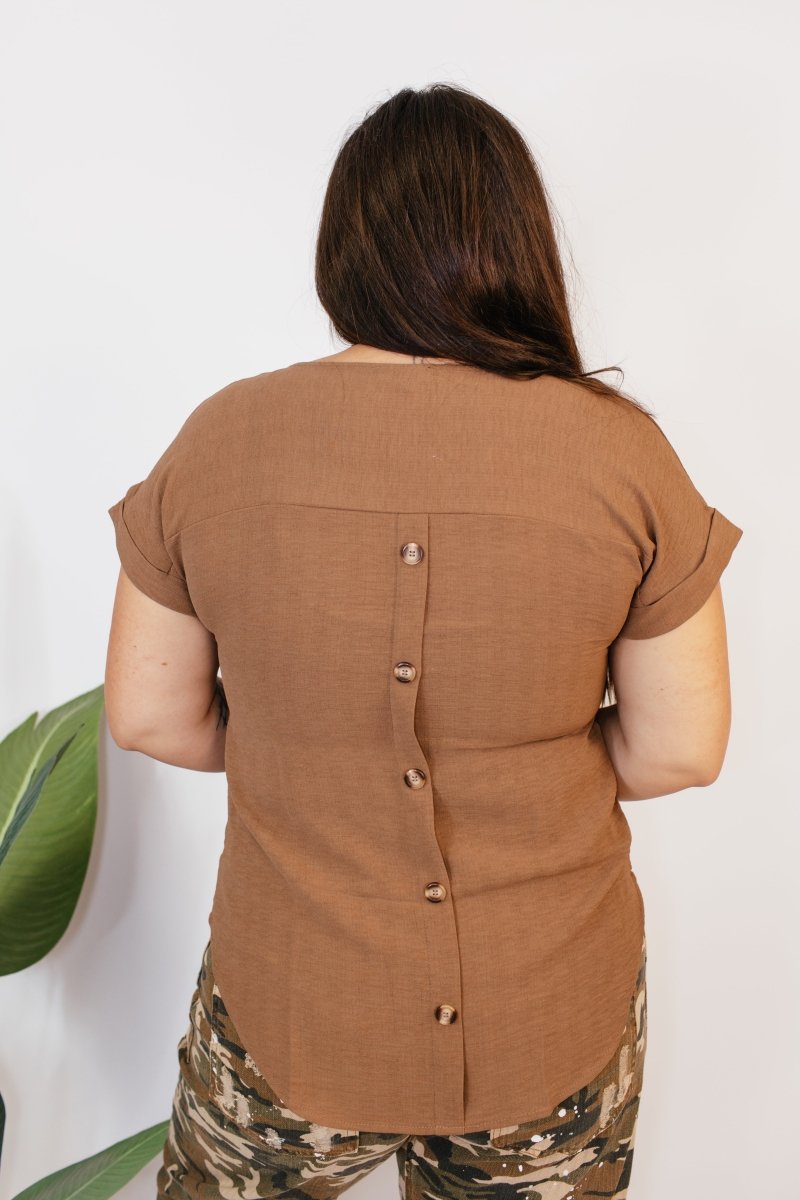 Cocoa Casual Top - Reg & Curvy - FINAL SALE - Macoma Boutique100 Short Sleeve