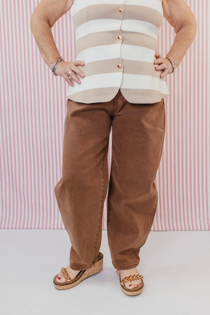 Coffee Break Barrel Jeans - Macoma Boutique170 Denim