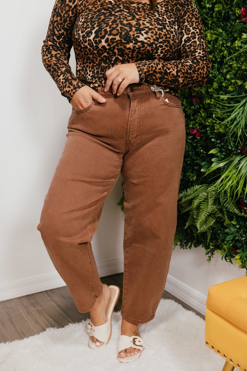 Coffee Break Barrel Jeans - Macoma Boutique170 Denim