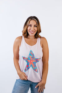 Colorful Starfish Graphic Tank Top - FINAL SALE