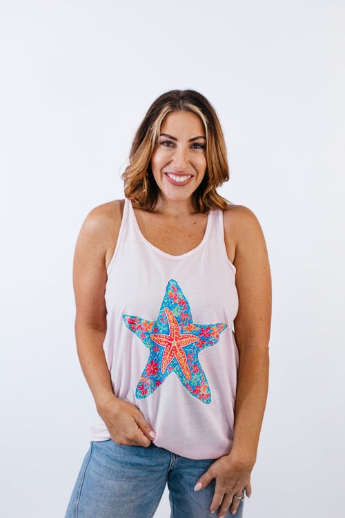 Colorful Starfish Graphic Tank Top - FINAL SALE - Macoma Boutique555 Presales