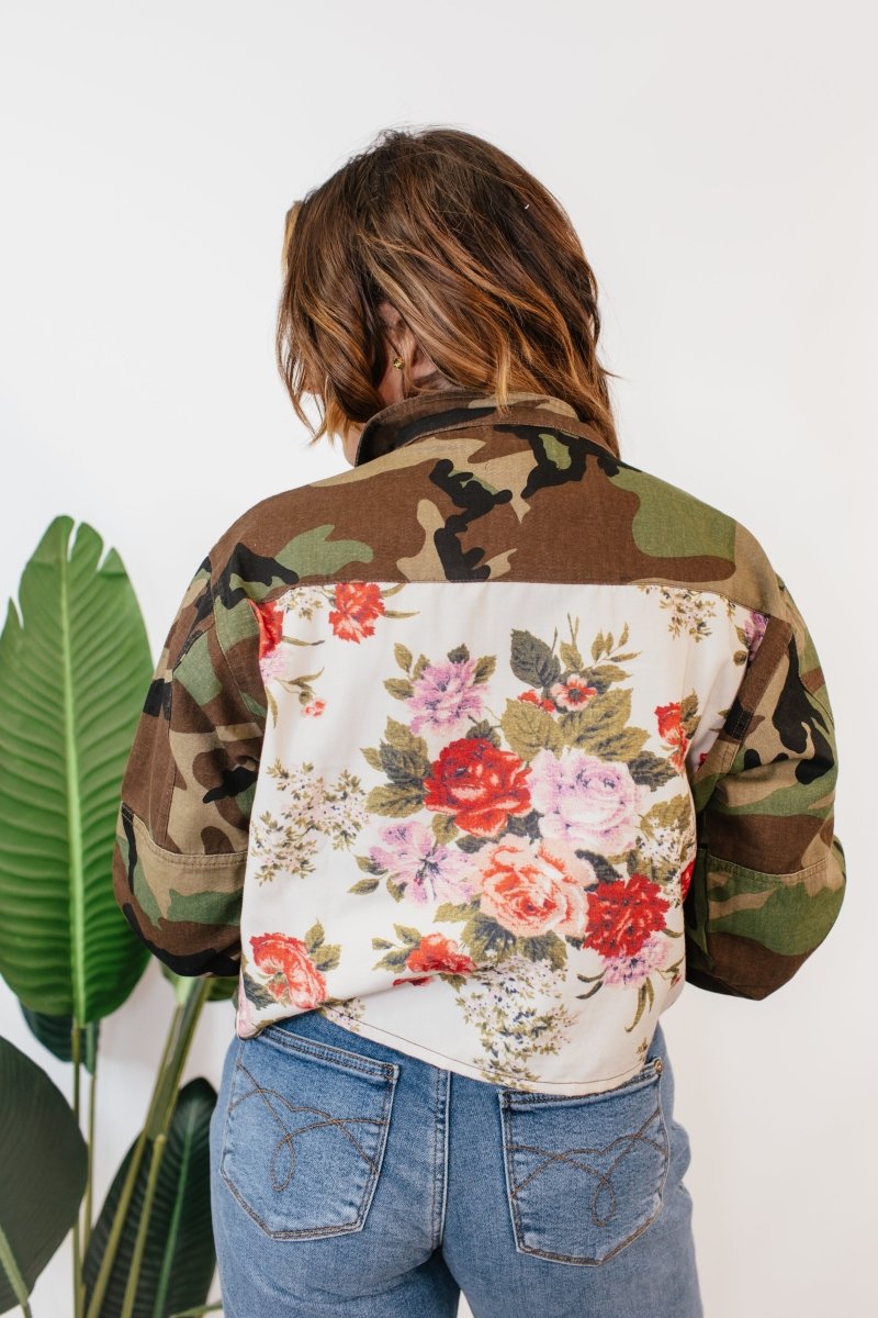Combat Spark Camo Jacket In Floral - Macoma Boutique240 Jackets/Blazers