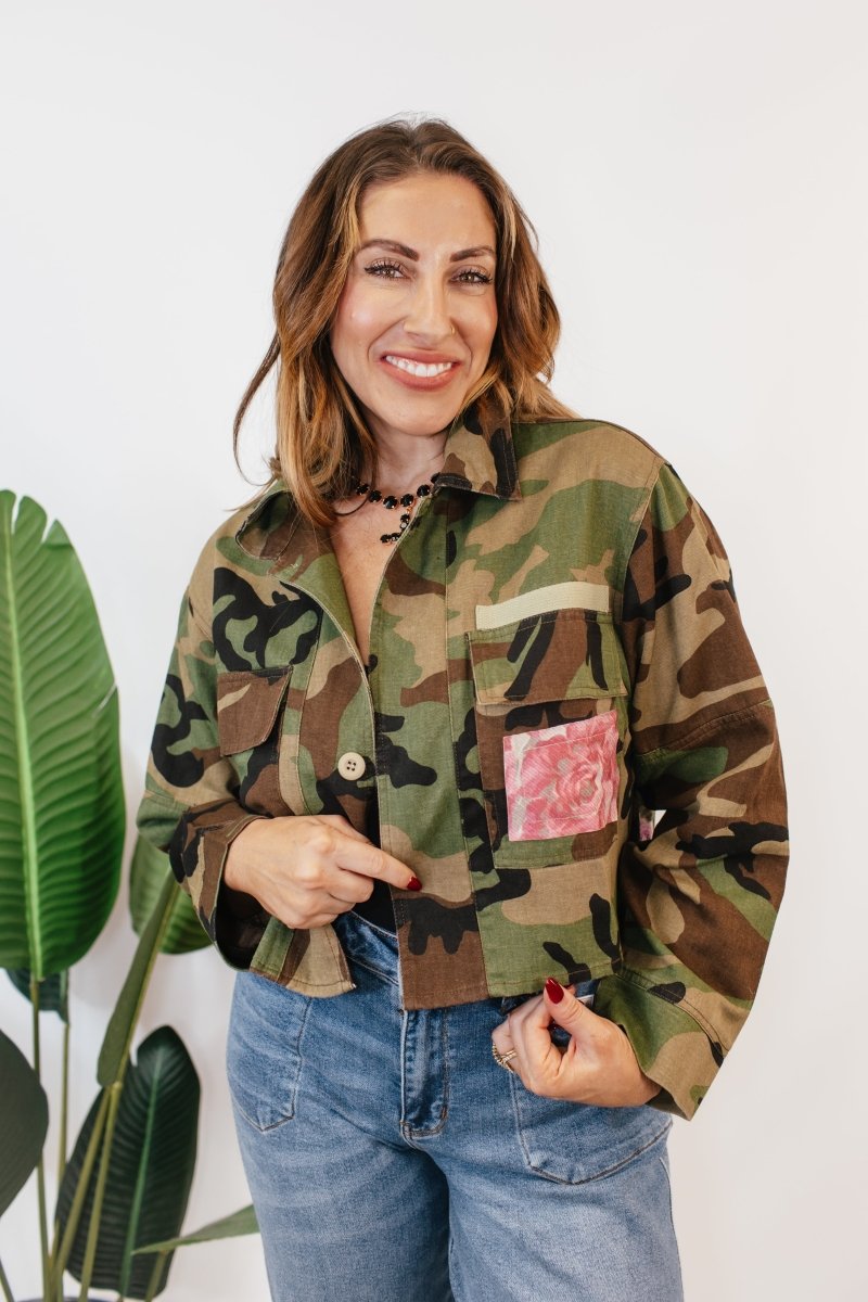 Combat Spark Camo Jacket In Floral - Macoma Boutique240 Jackets/Blazers
