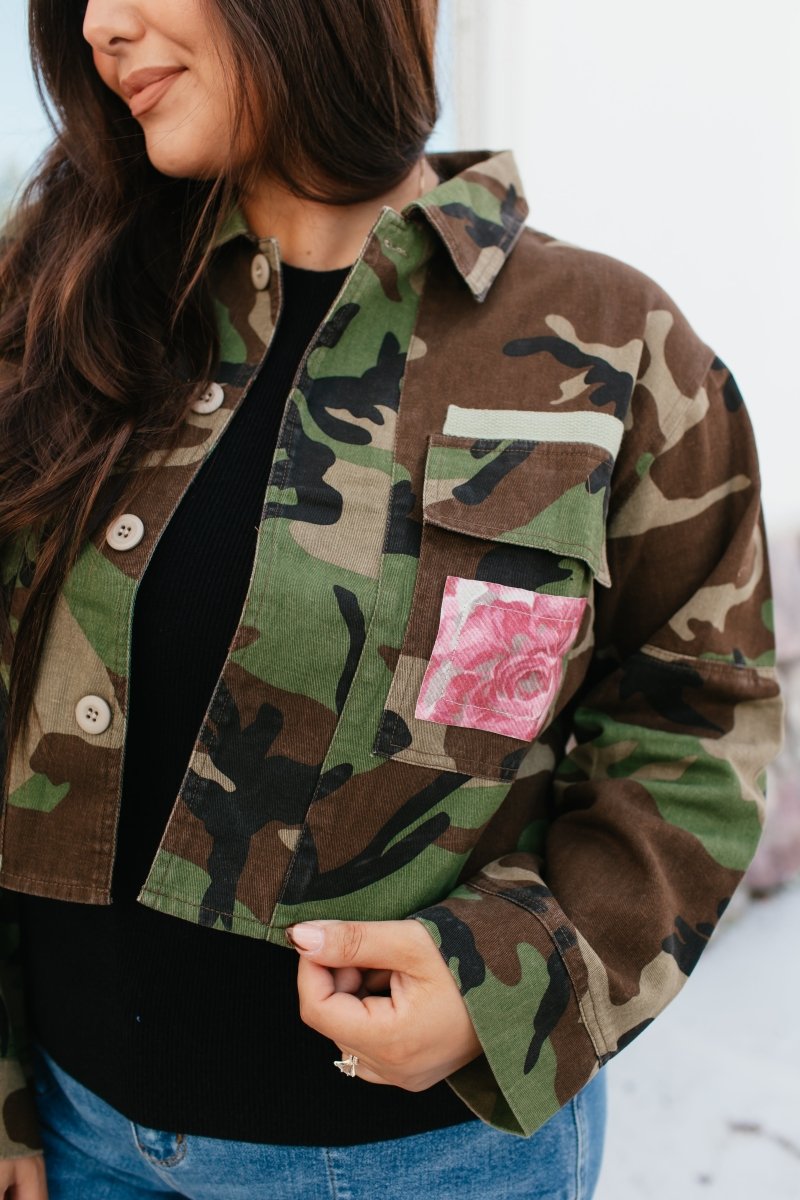 Combat Spark Camo Jacket In Floral - Macoma Boutique240 Jackets/Blazers