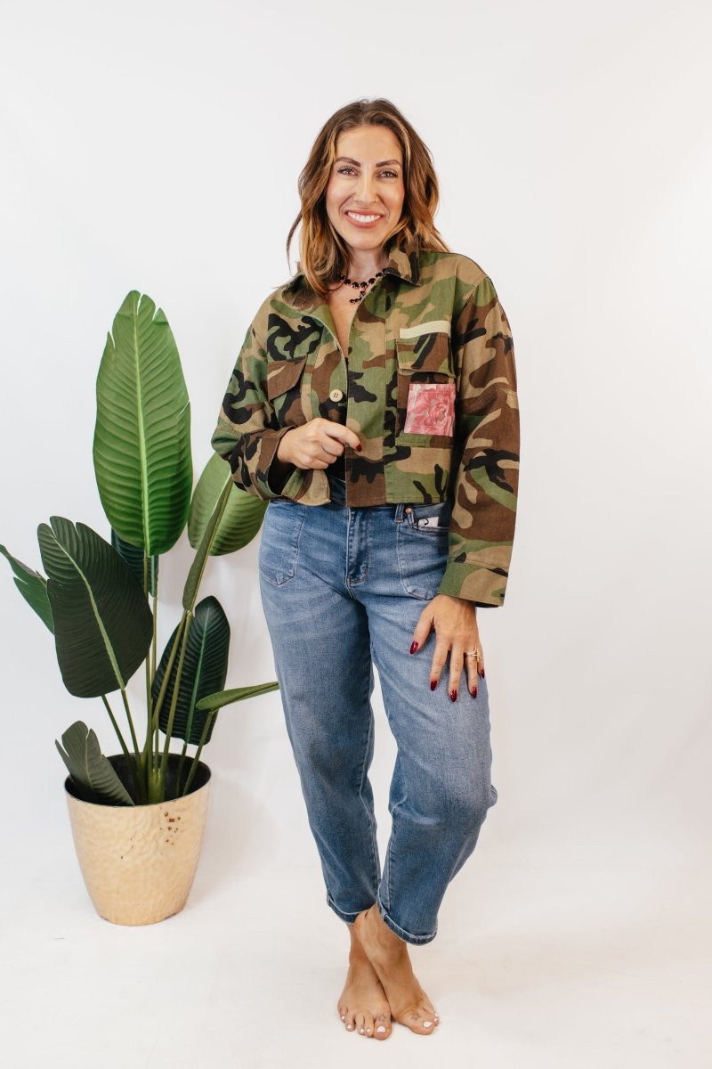 Combat Spark Camo Jacket In Floral - Macoma Boutique240 Jackets/Blazers