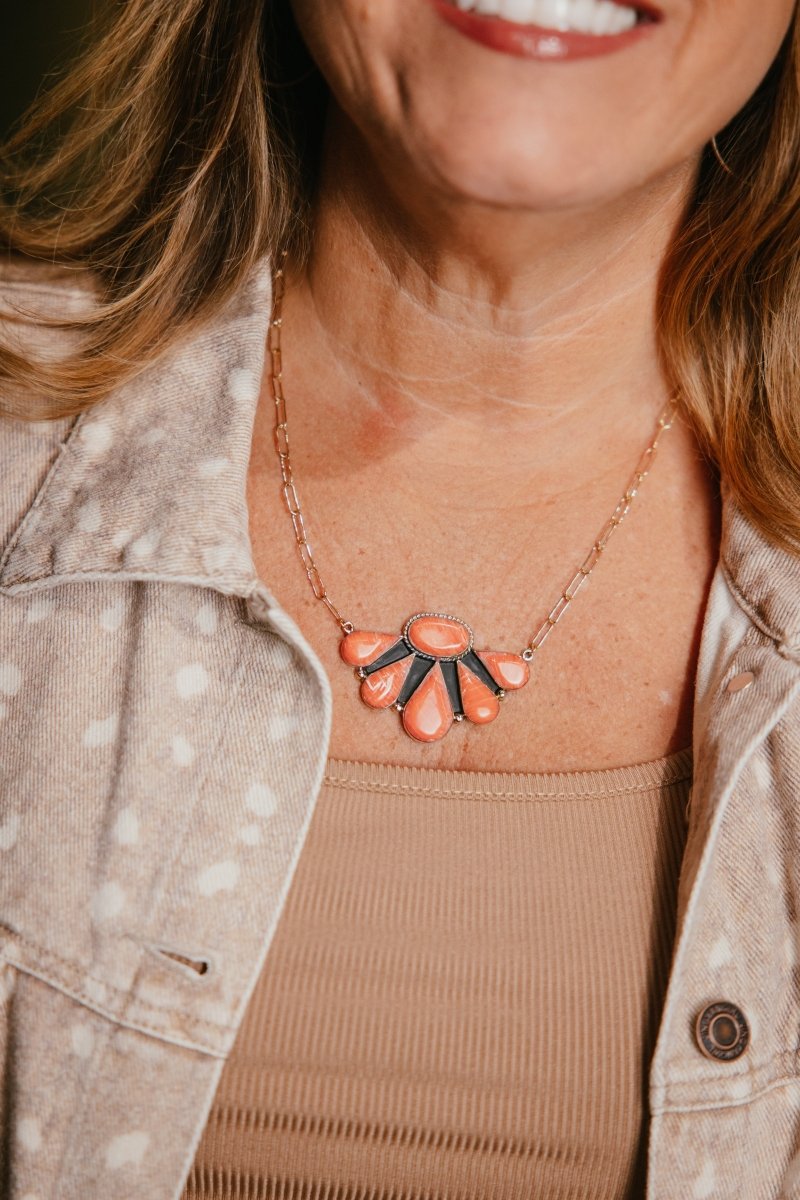 Coral Sunset Statement Necklace - Macoma Boutique315 Jewelry