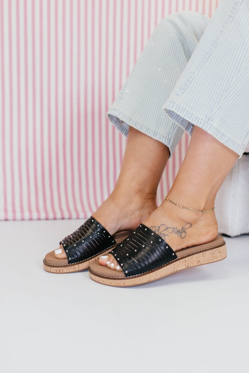 Corky's Black At Ease Sandals - Macoma Boutique305 Flats