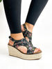 Corky's Black Brocade Floral Freddie Wedges - FINAL SALE - Macoma Boutique302 Wedges & Heels