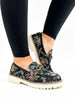 Corky's Black Brocade Floral Literally Shoes FINAL SALE - Macoma Boutique303 Mules & Boots