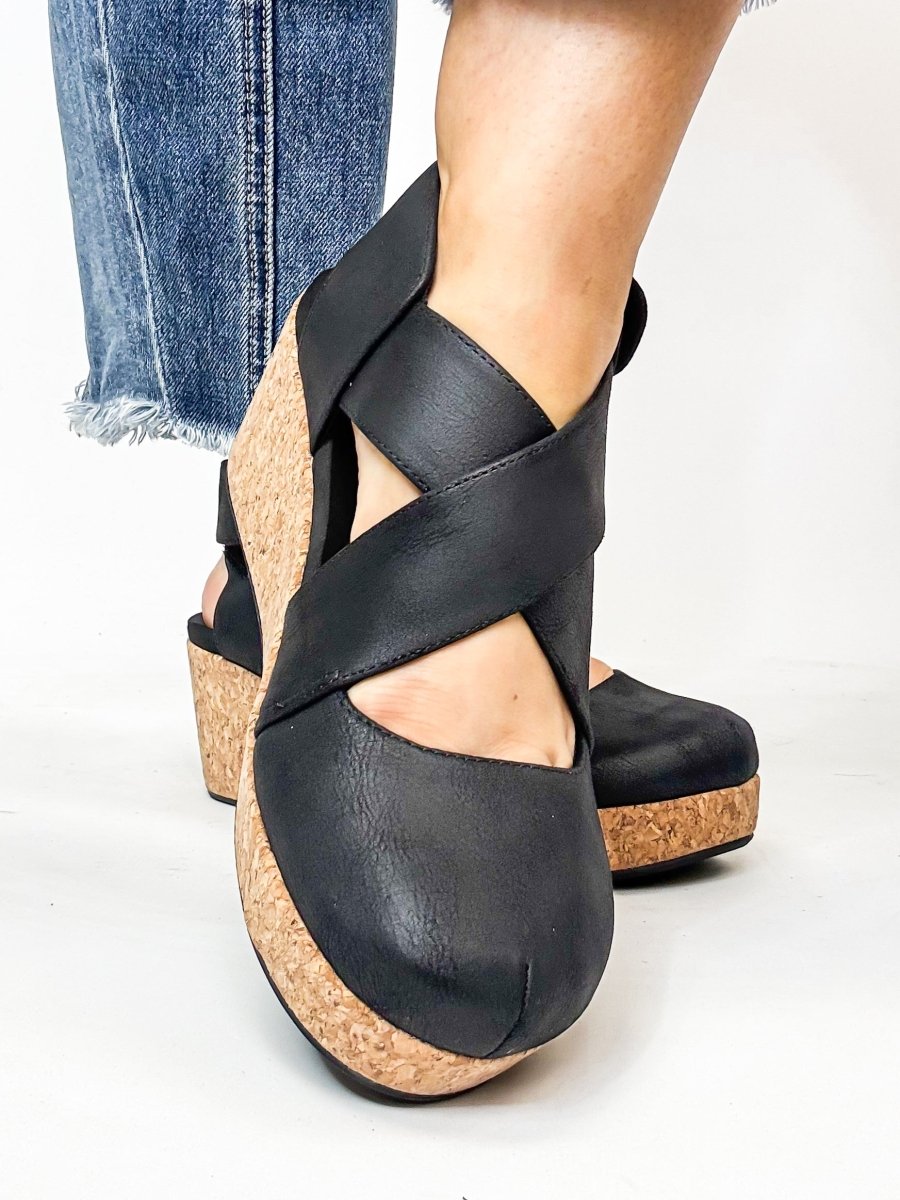 Corky's Black Case Closed Shoes - Macoma Boutique302 Wedges & Heels