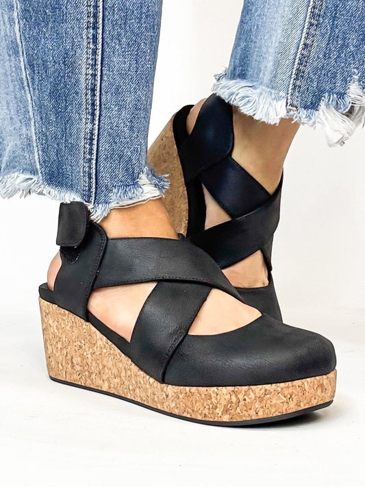 Corky's Black Case Closed Shoes - Macoma Boutique302 Wedges & Heels