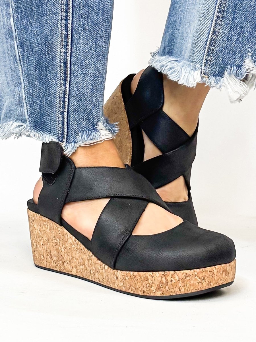 Corky's Black Case Closed Shoes - Macoma Boutique302 Wedges & Heels