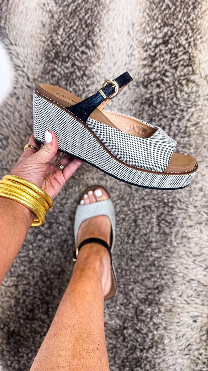 Corky's Black Combo Treat Yourself Wedges - Macoma Boutique302 Wedges & Heels