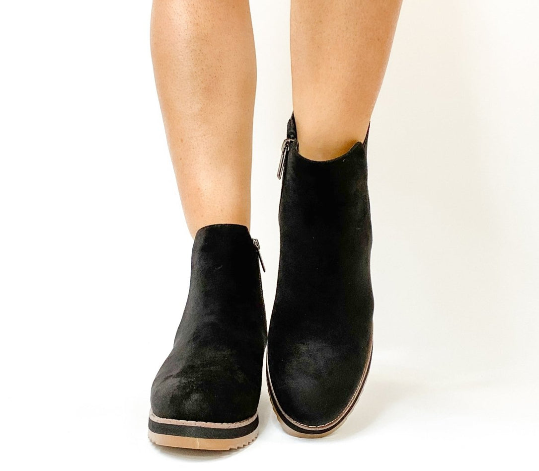 Corky's Black Faux Suede Apple Sauced Boots