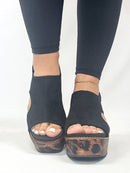 Corky's Black Faux Suede Freddie Wedges - Macoma Boutique302 Wedges & Heels