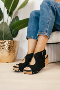 Corky's Black Faux Suede Frisky Sandals