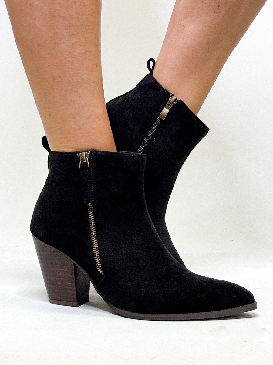 Corky's Black Faux Suede High Standards Boots - Macoma Boutique303 Mules & Boots