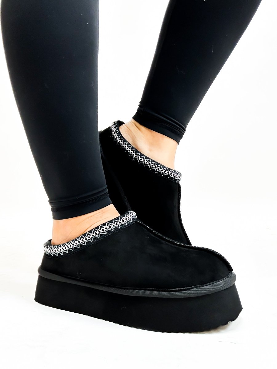 Corky's Black Faux Suede Pillow Talk Shoes - Macoma Boutique303 Mules & Boots