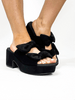 Corky's Black Faux Suede Put A Bow On It Sandals - Macoma Boutique302 Wedges & Heels