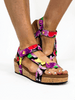 Corky's Black Floral Don't Tempt Me Sandals - Macoma Boutique302 Wedges & Heels