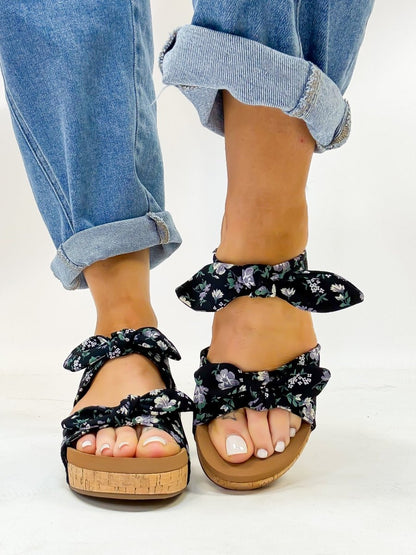 Corky's Black Floral Sittin Pretty Wedges FINAL SALE - Macoma Boutique302 Wedges & Heels