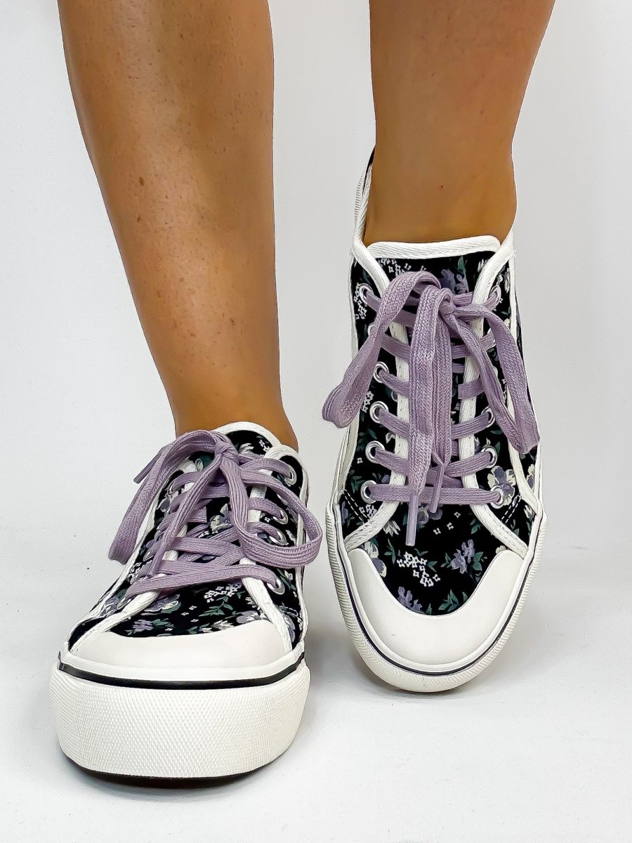 Corky's Black Floral Waiting List Sneakers FINAL SALE - Macoma Boutique301 Sneakers