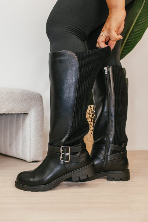 Corky's Black Hay Bale Wide Calf Friendly Boots - Macoma Boutique303 Mules & Boots