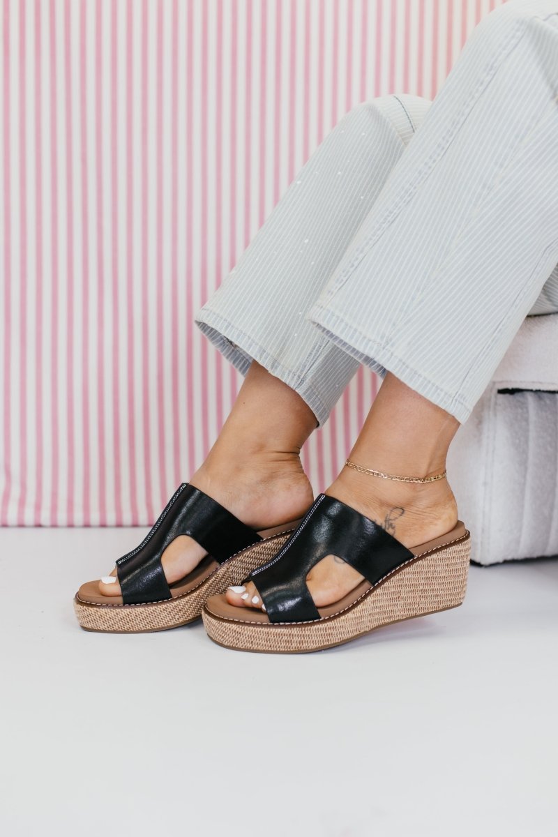 Corky's Black Kiss N Tell Wedges - Macoma Boutique302 Wedges & Heels