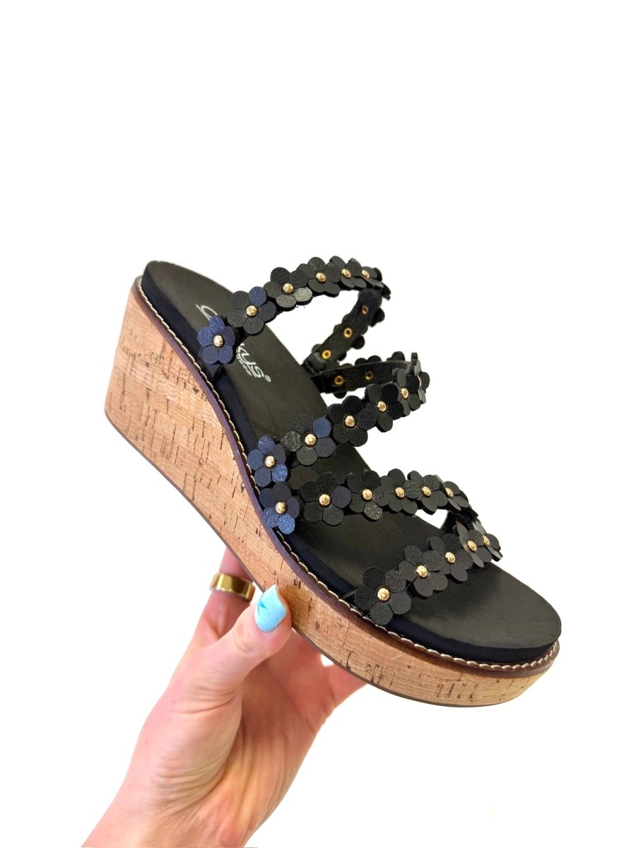 Corky's Black Let's Be Friends Wedges - Macoma Boutique302 Wedges & Heels