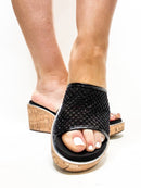 Corky's Black Let's Mesh Around Sandals FINAL SALE - Macoma Boutique302 Wedges & Heels
