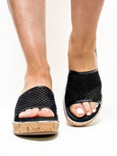 Corky's Black Let's Mesh Around Sandals FINAL SALE - Macoma Boutique302 Wedges & Heels