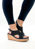 Corky's Black Mesh Carley Sandals - FINAL SALE - Macoma Boutique302 Wedges & Heels