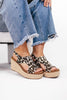 Corky's Black Metallic Leopard Freddie Wedges - Macoma Boutique302 Wedges & Heels