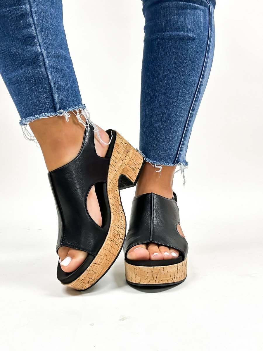 Corky's Black Miss Carley Wedges - Macoma Boutique302 Wedges & Heels