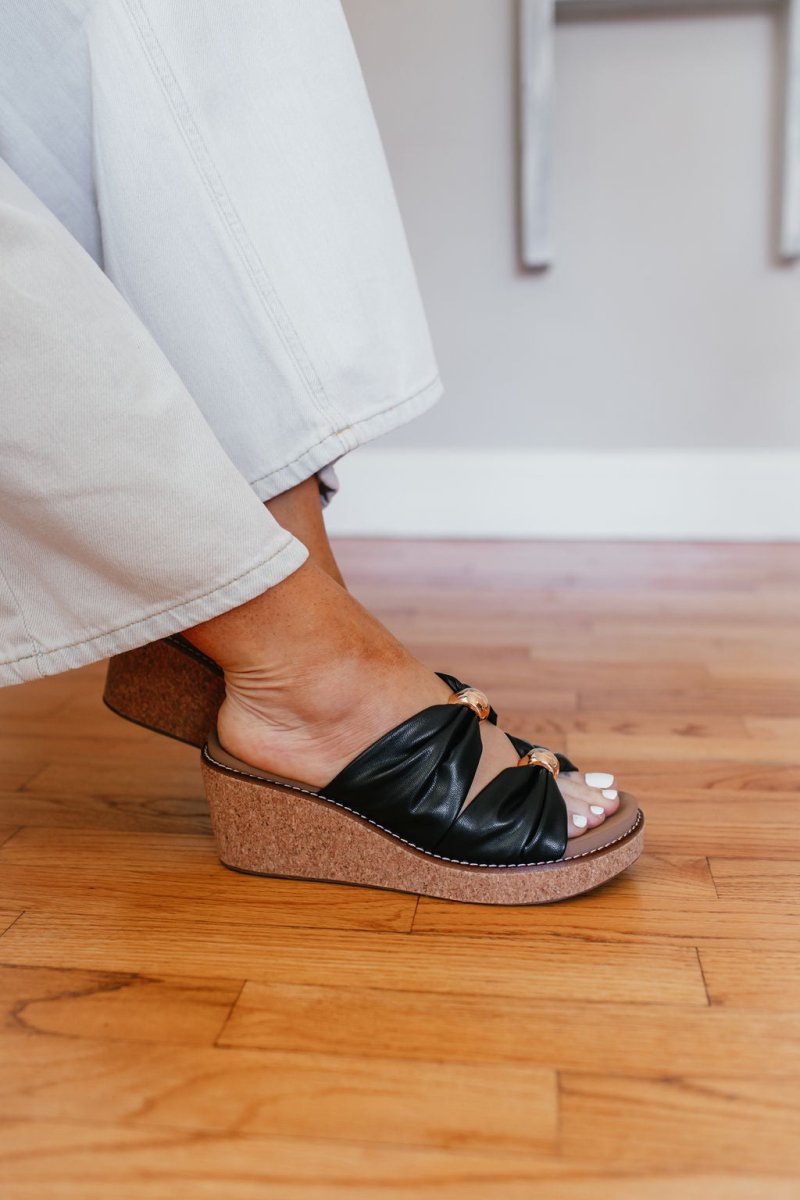 Corky's Black Miss Understood Wedges - Macoma Boutique302 Wedges & Heels