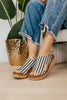 Corky's Black Natural Stripe Carley Sandals - FINAL SALE - Macoma Boutique302 Wedges & Heels
