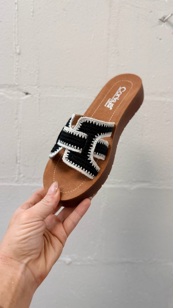 Corky's Black On The Edge Sandals - Macoma Boutique304 Sandals